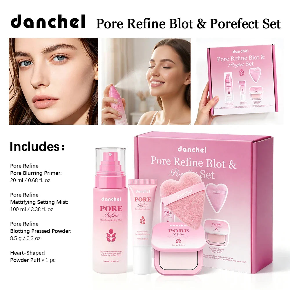 Danchel 4-Piece Pore-Blurring 12H Matte Oil Control Makeup Kit