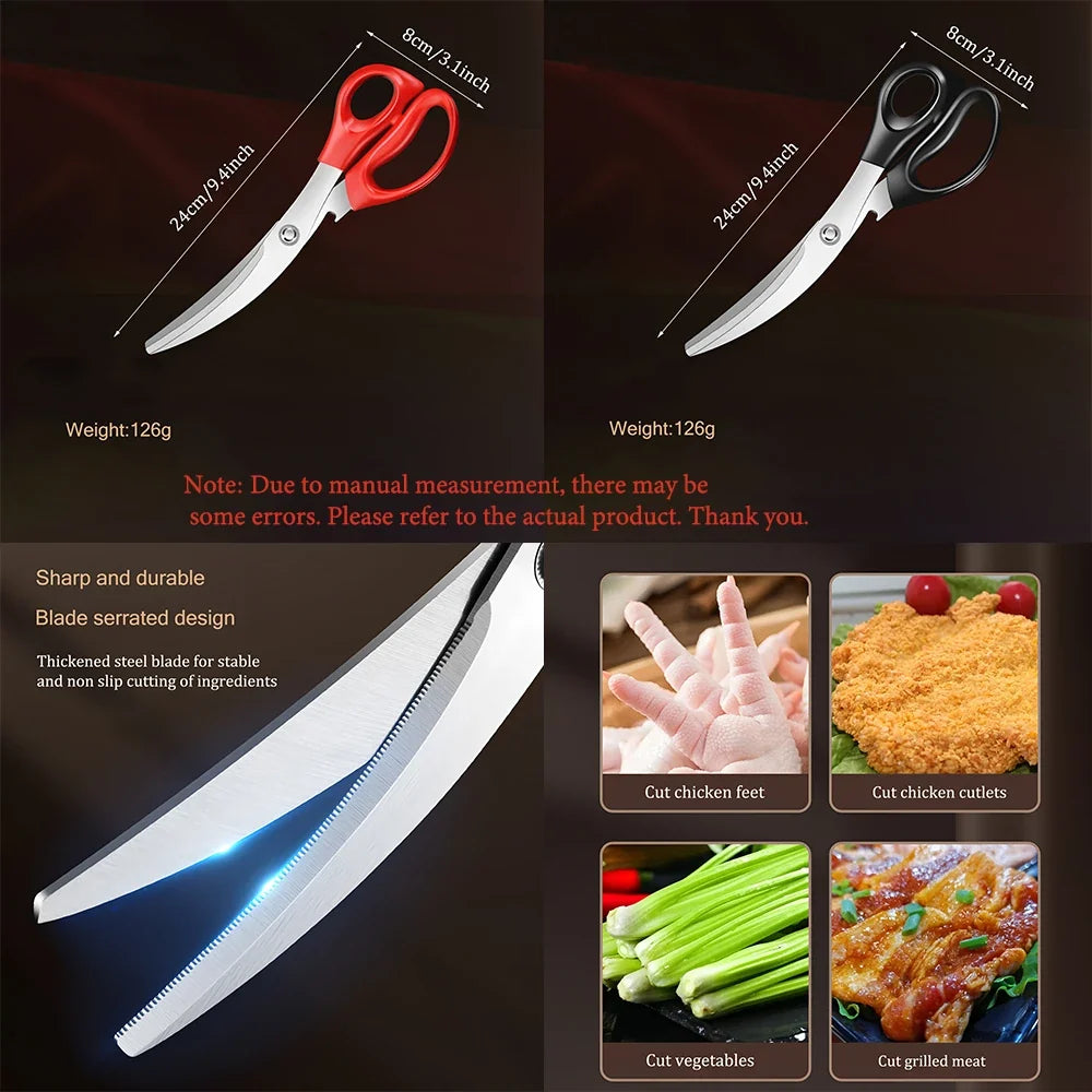 Korean BBQ Stainless Steel Kitchen Scissors | Non-Slip Food Shears