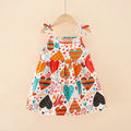 Girls Sleeveless Floral Sundress | Summer Beach Princess Dress
