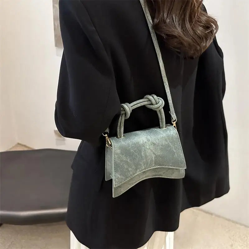Women's Small Square Crossbody Shoulder Bag – PU Leather