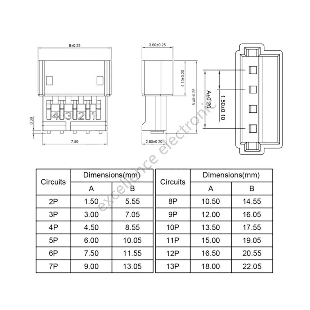 10 Sets Lot JST ZH Spacing 2P 3P 4P 5P 6P Male Female Air Docking