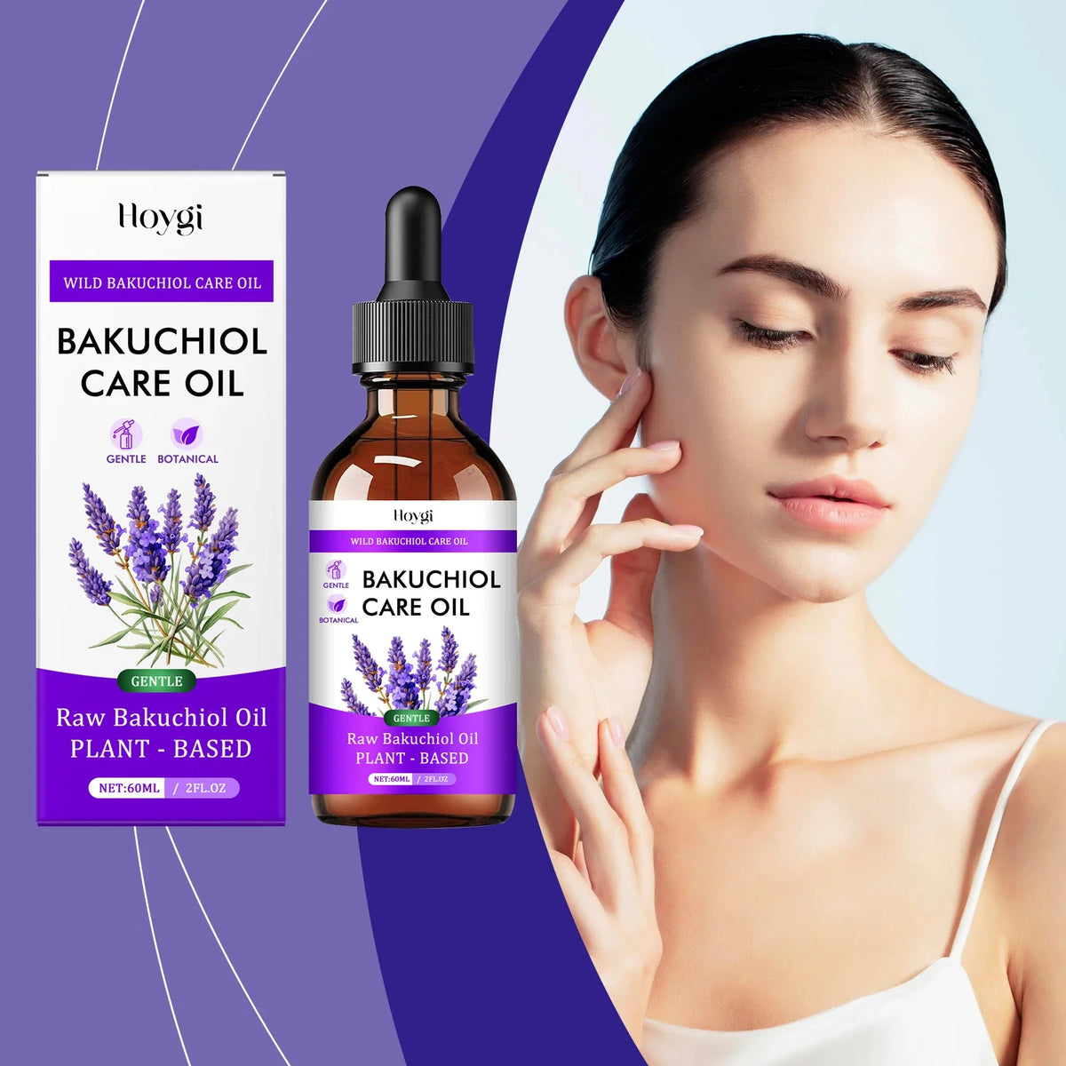 Hoygi Bakuchiol Lavender Face Serum Oil 60ml | Fine Lines