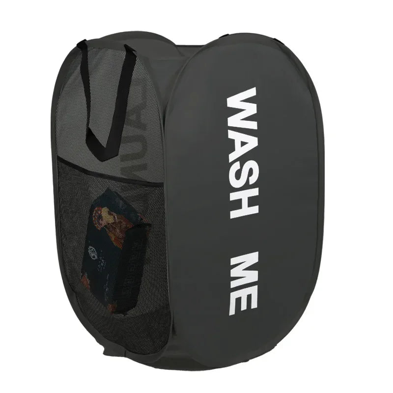 Portable Mesh Pop-Up Laundry Hamper | Collapsible Basket