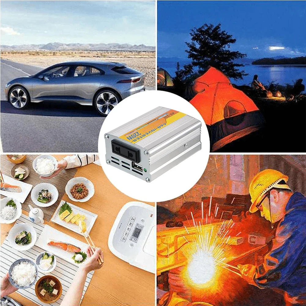 220W Car Power Inverter DC 12V to AC 220V with USB Port