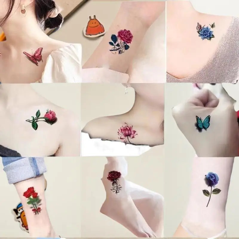 20-Sheet Flower & Butterfly Temporary Tattoo Stickers | Waterproof