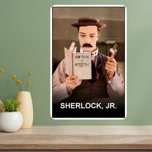 Sherlock Jr Buster Keaton Classic Movie Metal Poster Sign