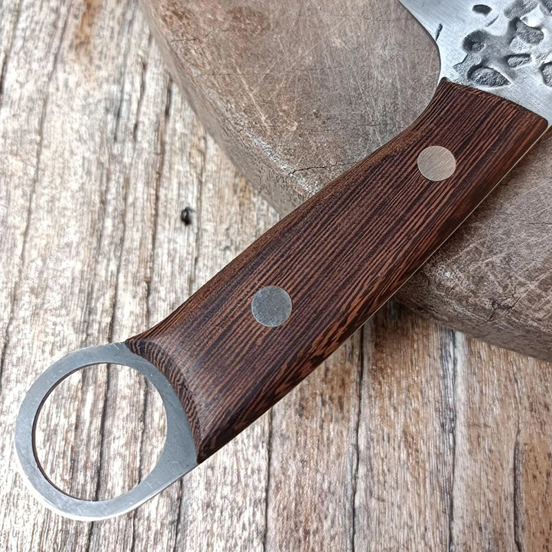 Forged Nakiri Cleaver Knife – Stainless Steel & Wenge Wood