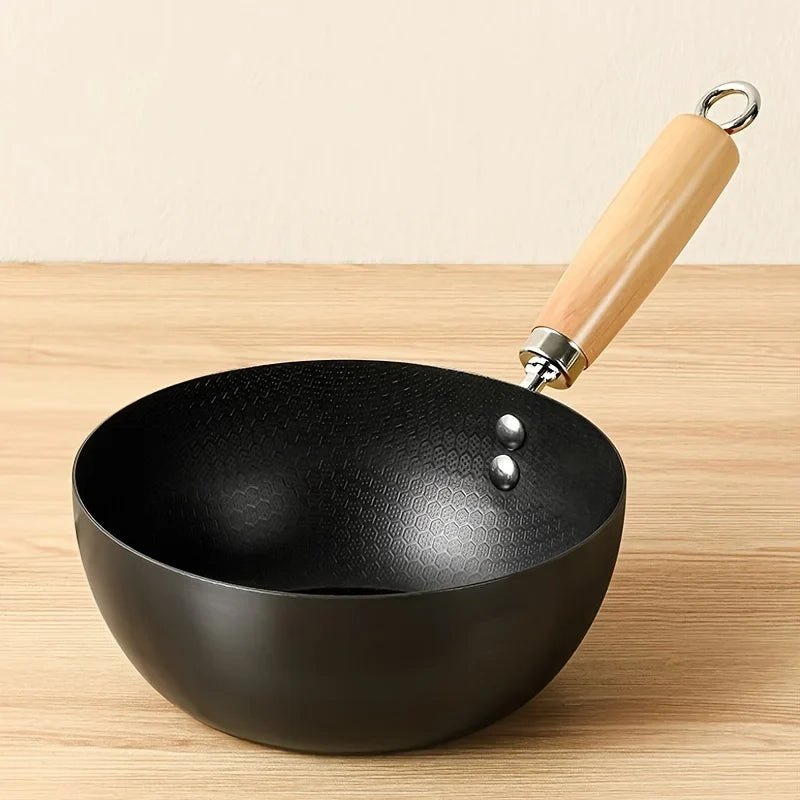 CHANSUNRUN 26cm Cast Iron Non-Stick Wok Fry Pan | Gas & Induction