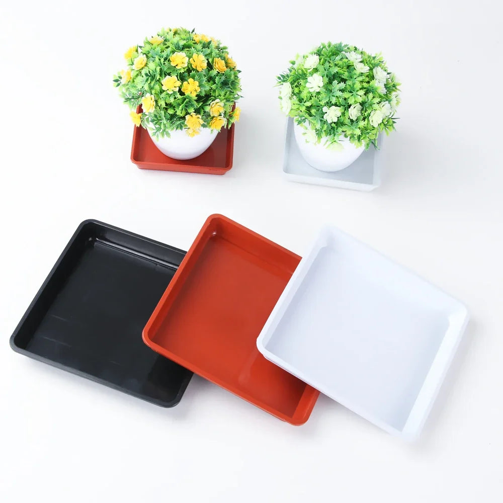 Plastic Heavy Duty Drip Trays Durable Square Plant Saucer Base Flower