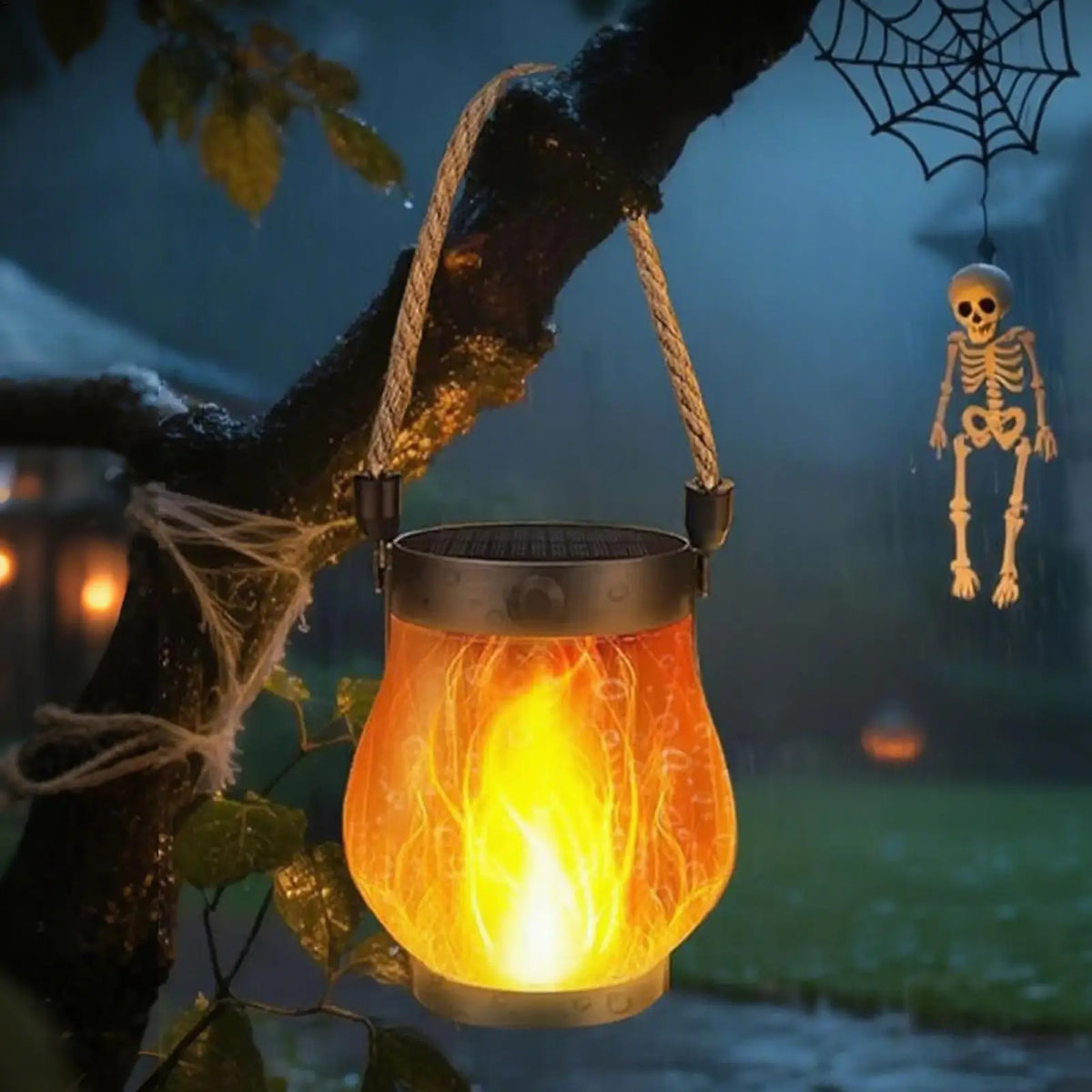 Solar Flickering Flame Lantern – Waterproof Outdoor Garden Light