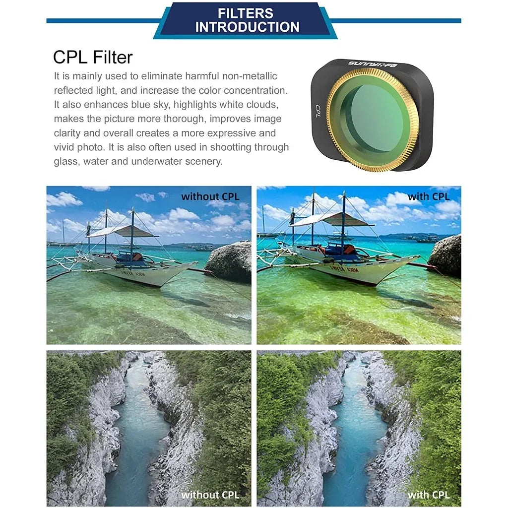 Sunnylife DJI Mini 3 Pro 6-Piece ND Filter Kit | MCUV CPL ND4–ND32