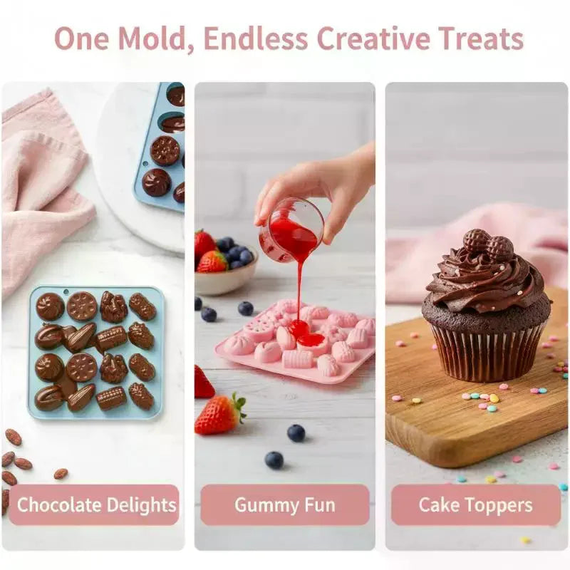 3D Nut-Shaped Silicone Mold for Chocolate, Candy & Baking