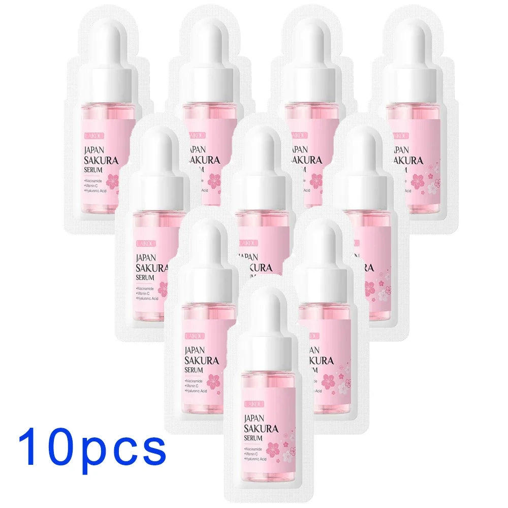 10-Pack Sakura Hyaluronic Acid Face Serum – 1ml Travel Size