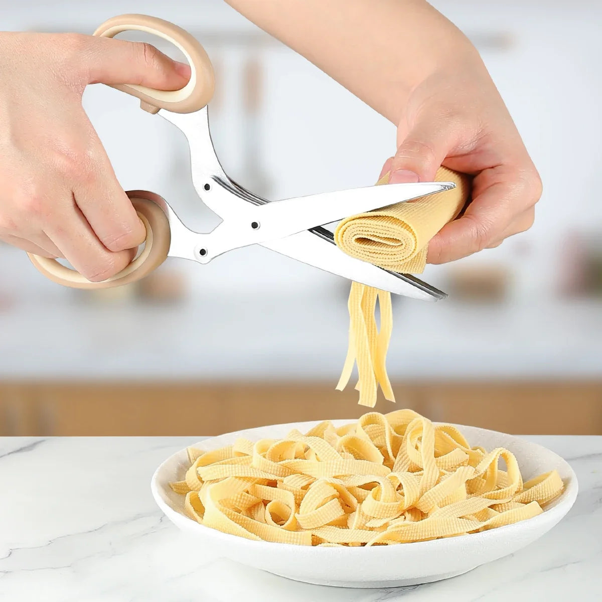 5-Layer Stainless Steel Kitchen Scissors with Lid | Herb Cutter