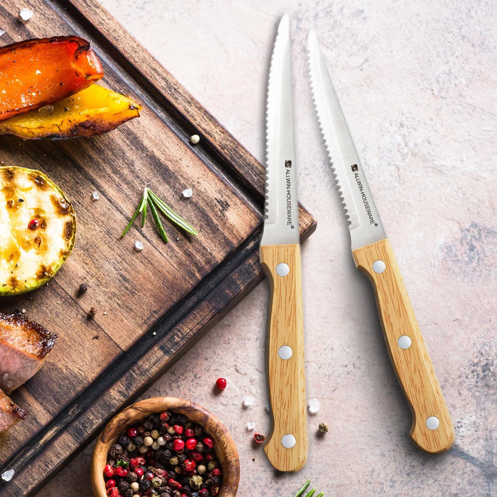 Steak Knife Set 1–8 Pcs | 420 Stainless Steel Wooden Handle