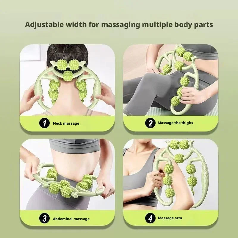9-Roller Leg Massage Ring | Portable Handheld Roller Tool