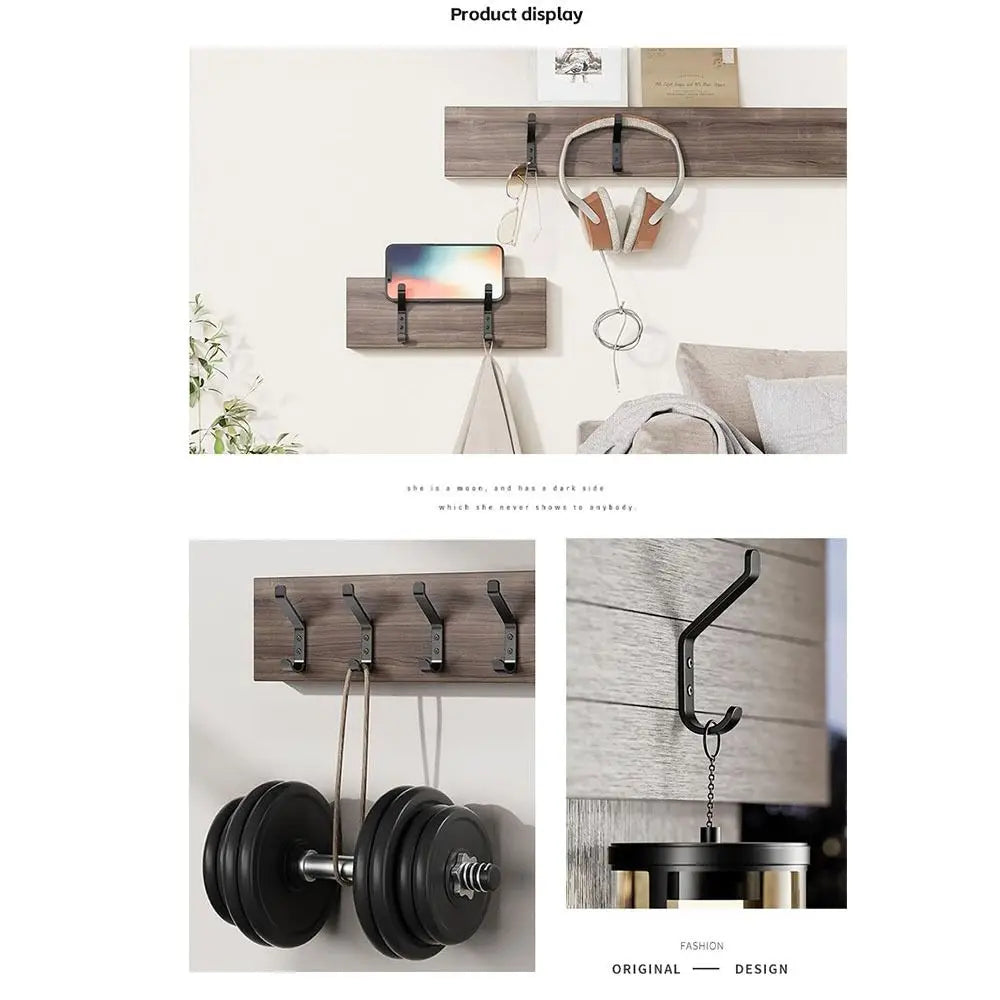 Heavy Duty Black Carbon Steel Wall Hooks – Multi-Pack Set