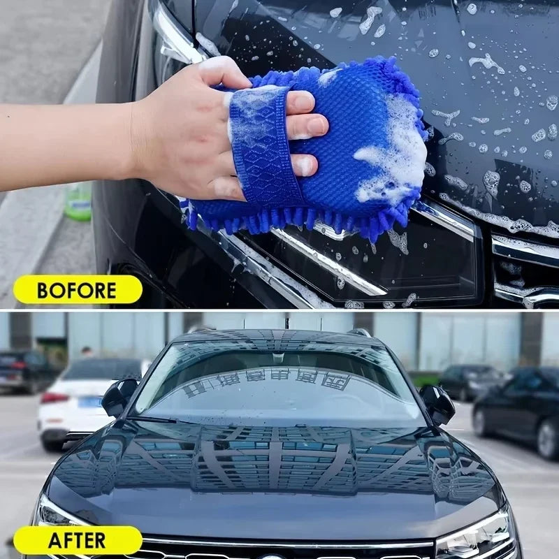 Microfiber Chenille Car Wash Sponge – Scratch-Free Pad