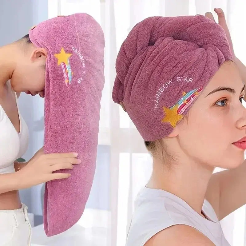 Quick-Dry Microfiber Hair Towel Wrap Bonnet | Women & Girls