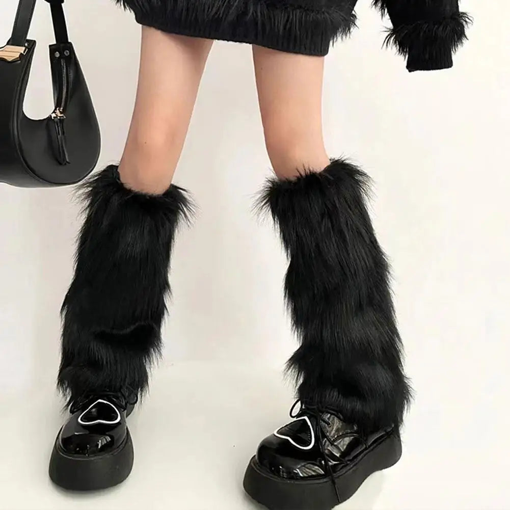 Women's Faux Fur Leg Warmers – Lolita Harajuku Boot Covers