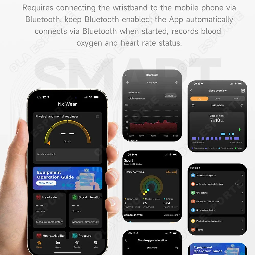 Ultra-Thin Smart Fitness Bracelet – Heart Rate & Sleep Tracker