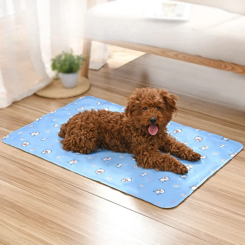 Pet Cooling Mat for Dogs & Cats – Ice Silk Non-Slip Summer Bed