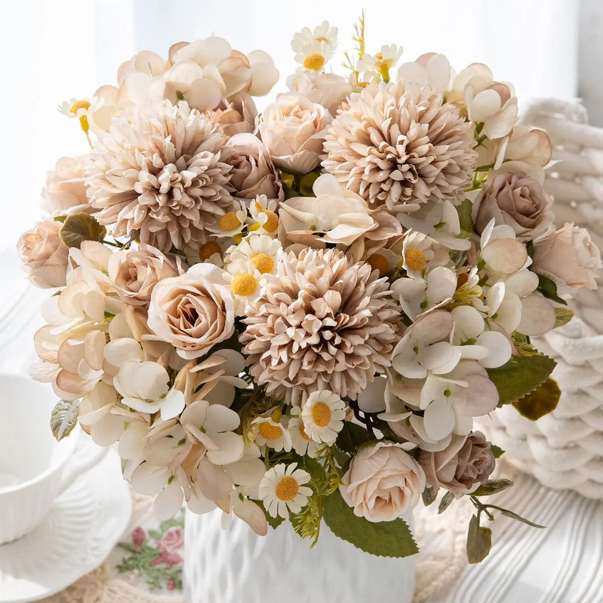 Artificial Chamomile Hydrangea Bouquet – Wedding & Home Décor