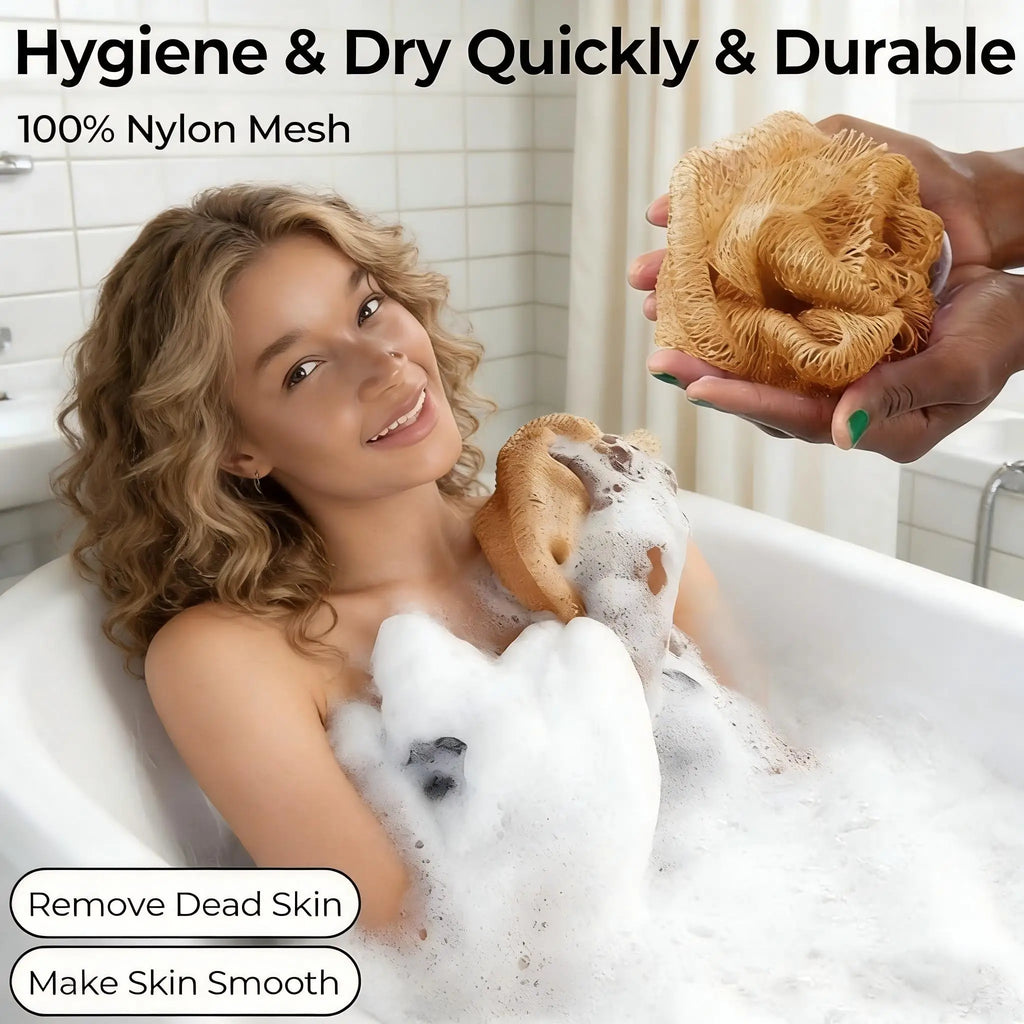 Exfoliating Body Scrub Set – African Mesh Back Scrubber & Sponge