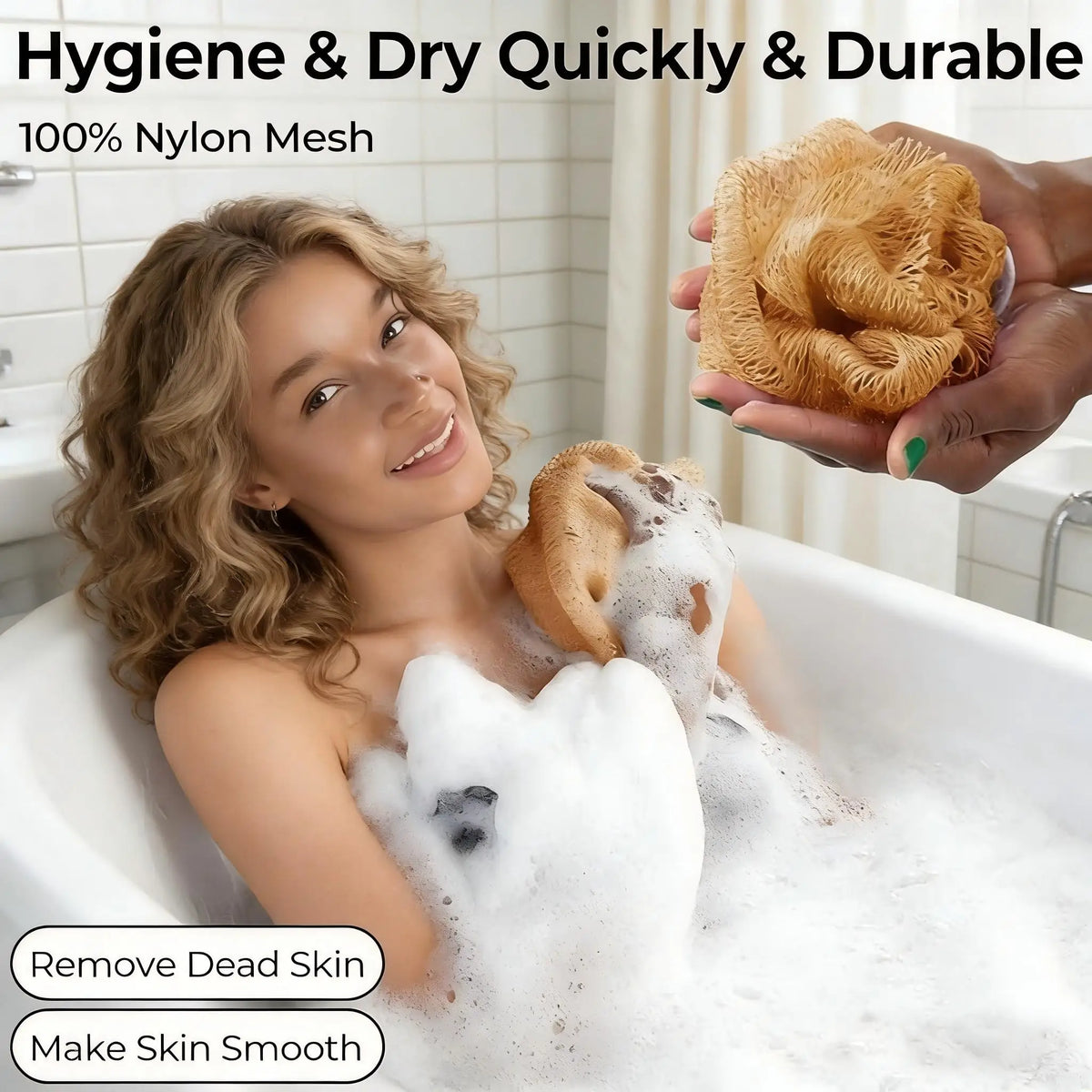 Exfoliating Body Scrub Set – African Mesh Back Scrubber & Sponge