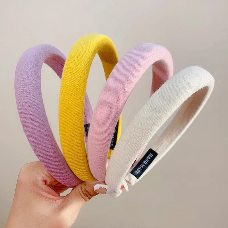 Colorful Spong Linen Headdress Simple Basic Face-washing Headband