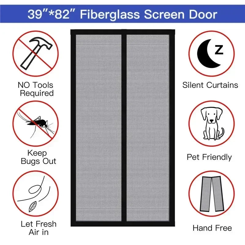 Magnetic Mosquito Net Door Screen Curtain | Insect Mesh
