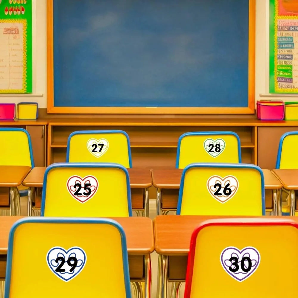 36 PCS Classroom Number Spot Floor Stickers – Self-Adhesive Vinyl