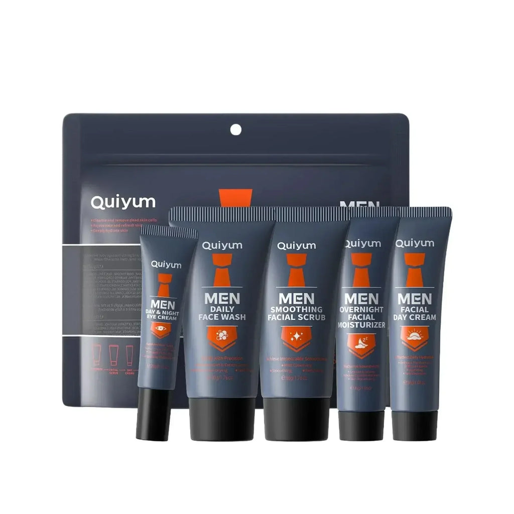 LAIKOU Men's 5-Piece Skincare Set – Scrub, Moisturizer & Eye Cream