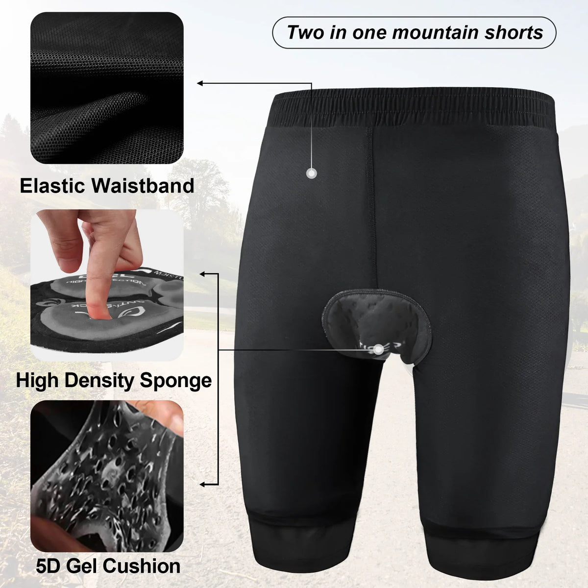 X-TIGER Men's MTB Cycling Shorts with 5D Silicone Pad | S–3XL