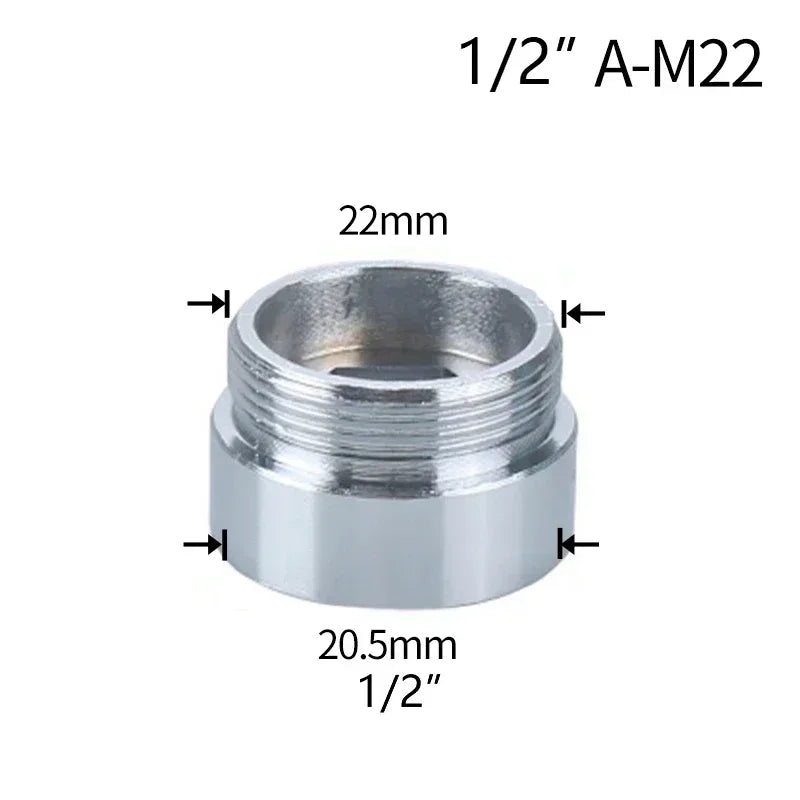 Brass Faucet Thread Adapter 1/2" to M16–M32 Tap Coupler