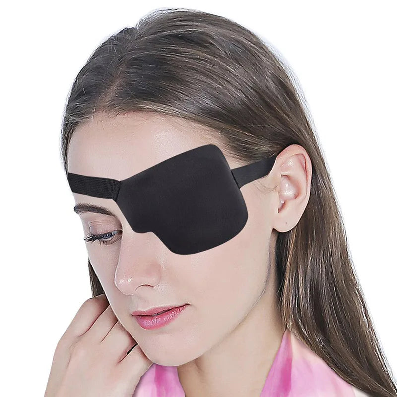 Left Right Black Single Eye Patch Adjustable 3D Foam Groove Eyeshades