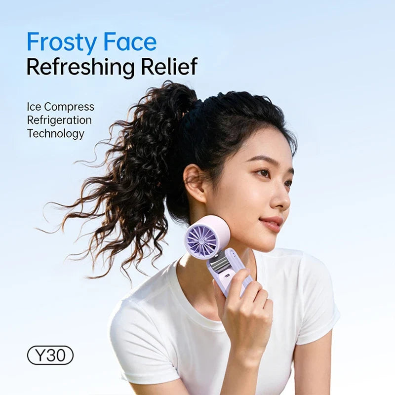 Mini Foldable Ice Cooling Fan | 199 Speeds, 5500mAh Battery