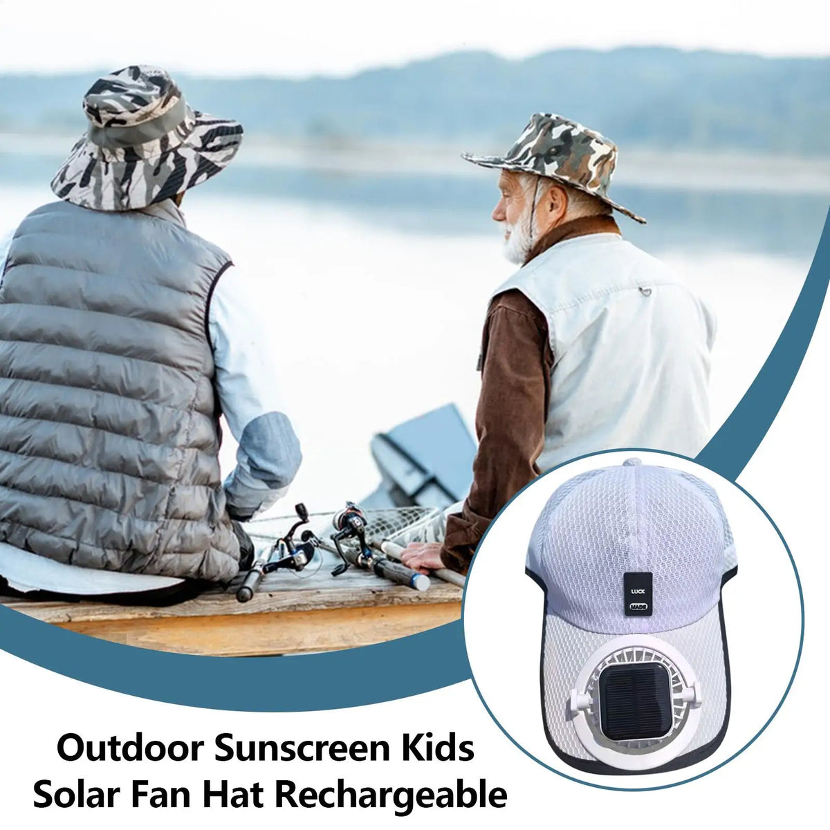 Solar Fan Baseball Hat – UV Protection Wide Brim Sun Hat