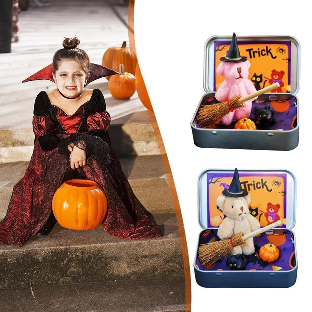 Halloween Witch Teddy Bear in a Box – Spooky Keepsake Gift