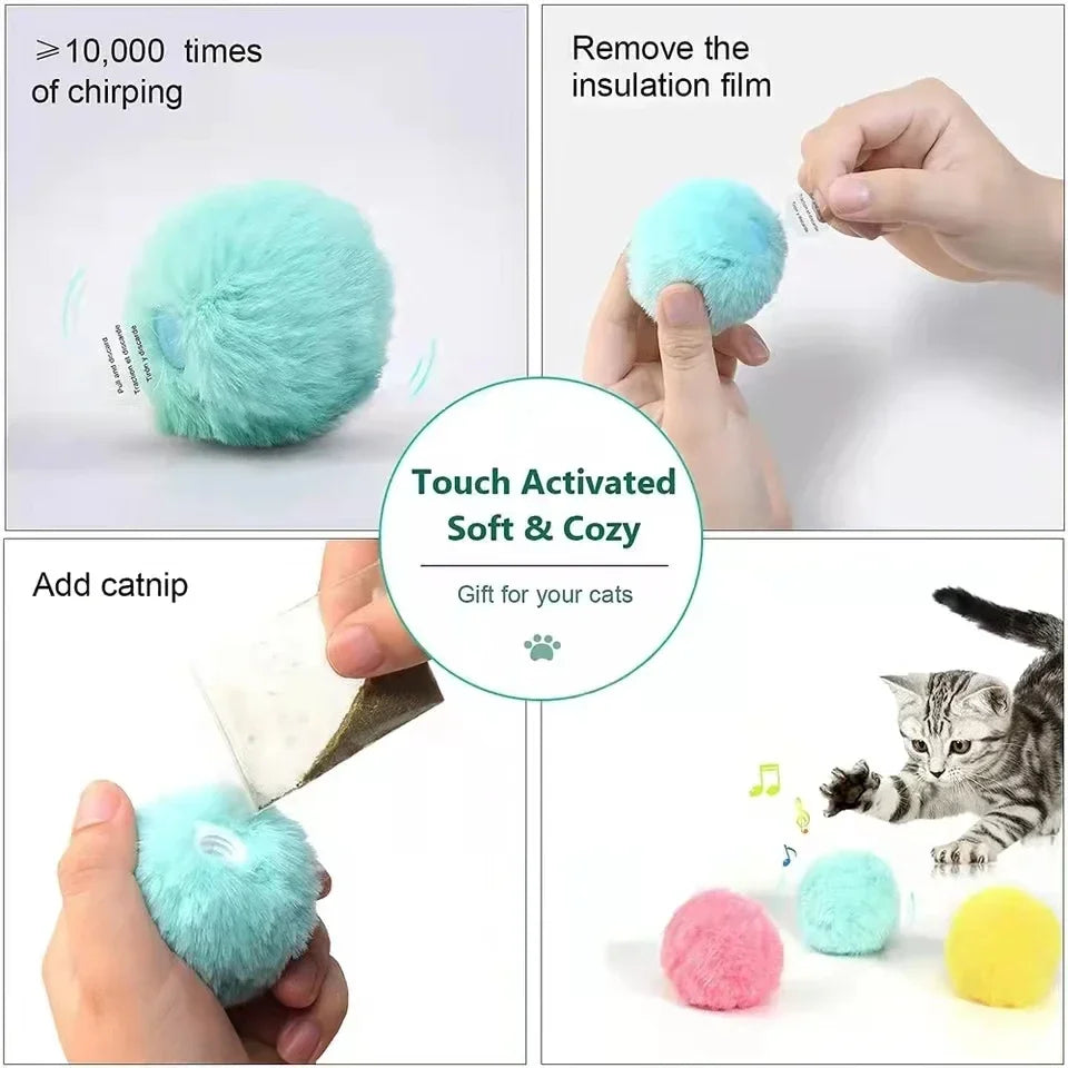 Interactive Squeaky Catnip Ball Toy for Cats & Kittens