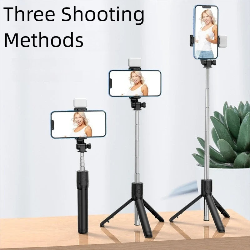 Bluetooth Selfie Stick Tripod with Fill Light & Remote
