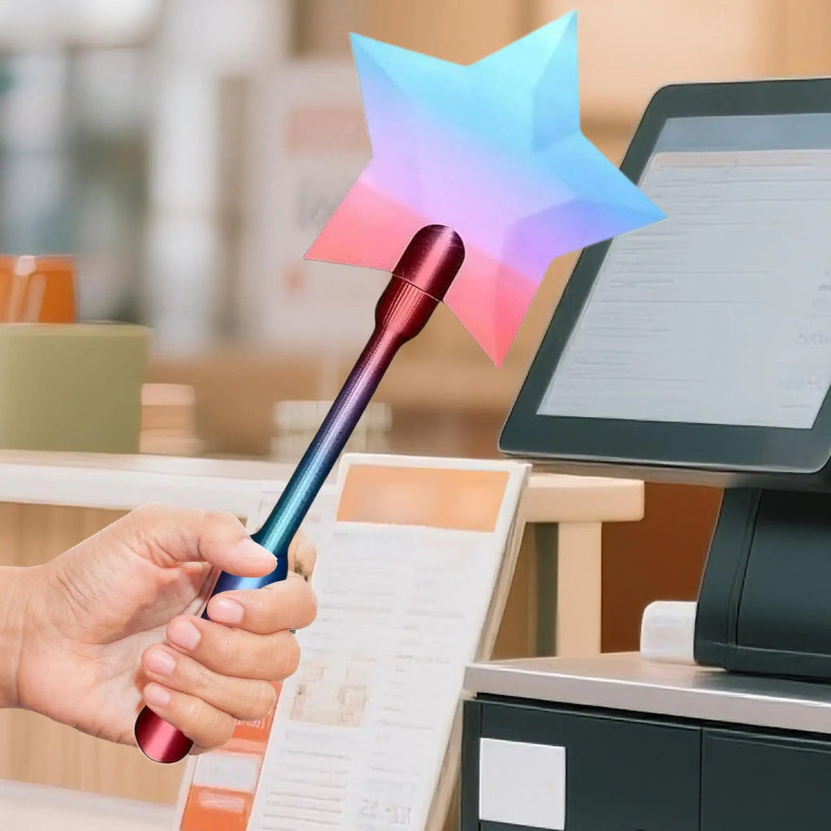 Payment Card Holder Wand 3D Printed Star Stick Contactless Kids Women