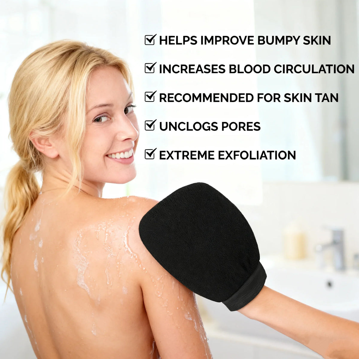 Exfoliating Bath Glove – Body & Face Deep Cleansing Scrub