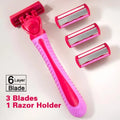 Women's 6-Blade Safety Razor – Bikini & Body Hair Shaver