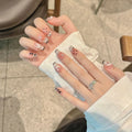 Handmade Press-On Nails Fairy Butterfly French Cat Eye | 10pcs