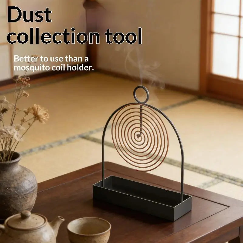 Nordic Spiral Iron Mosquito Coil Holder with Ash Tray
