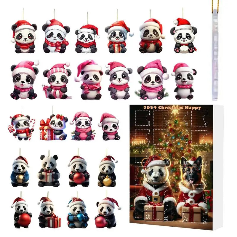 24-Day Christmas Panda Advent Calendar | Cute Countdown Gift