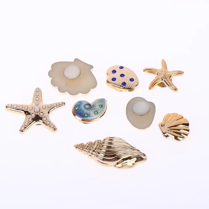 Coastal Shoe Charms 16 Pcs – Starfish & Conch Clog Decor