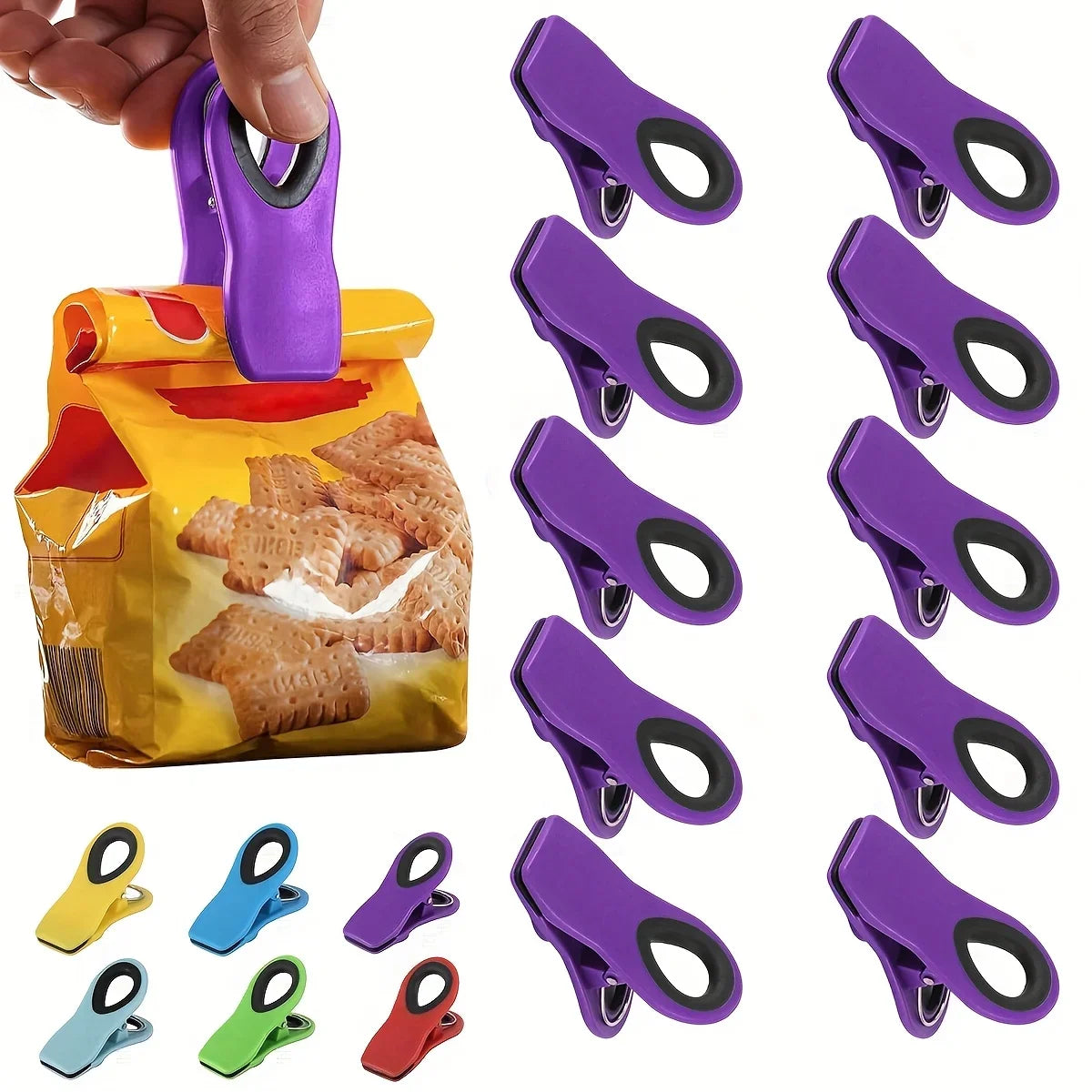 4 6 Chip Clips Magnetic Bag Air Tight Seal Food Storage Multicolor