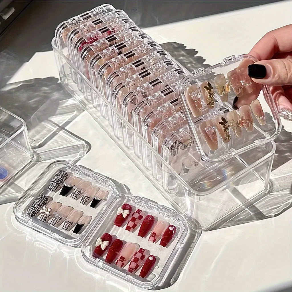 Transparent Nail Storage Box Fake Display Bracelet Jewelry Organizing